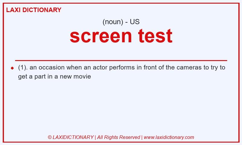 Definition screen test in American English