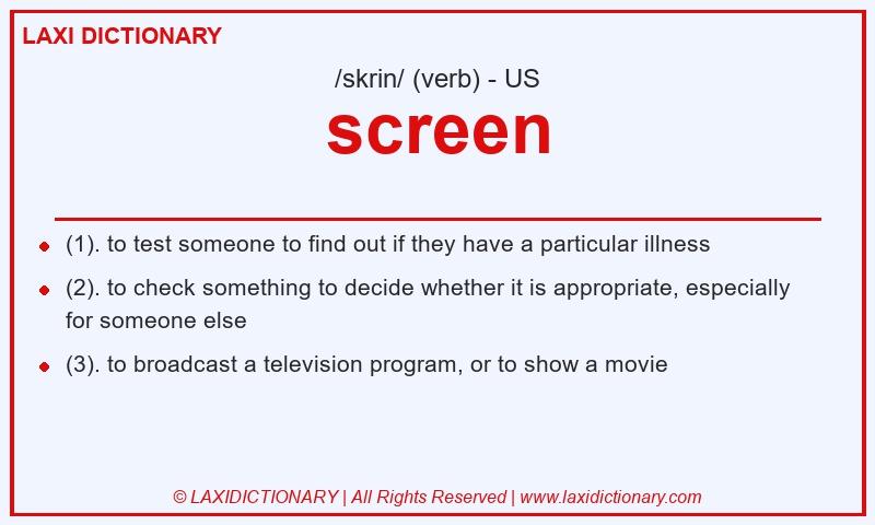 Definition screen in American English