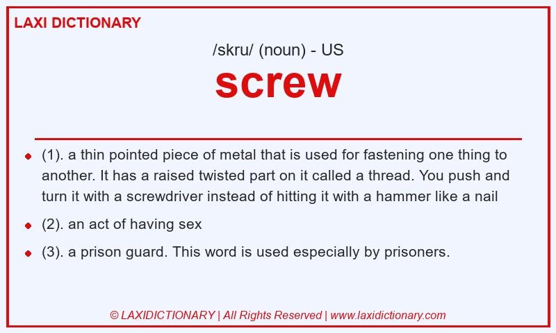 Definition screw in American English