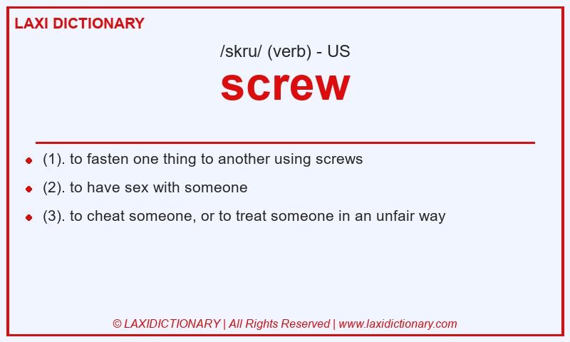 Definition screw in American English