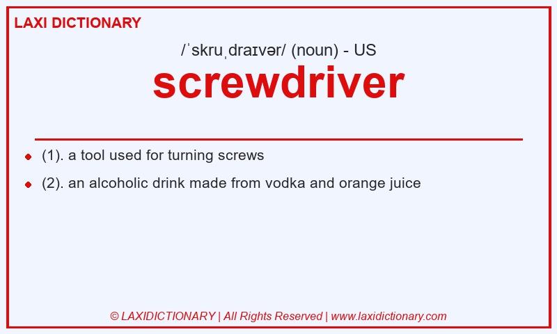 Definition screwdriver in American English