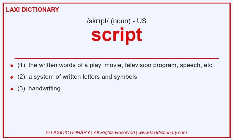 Definition script in American English
