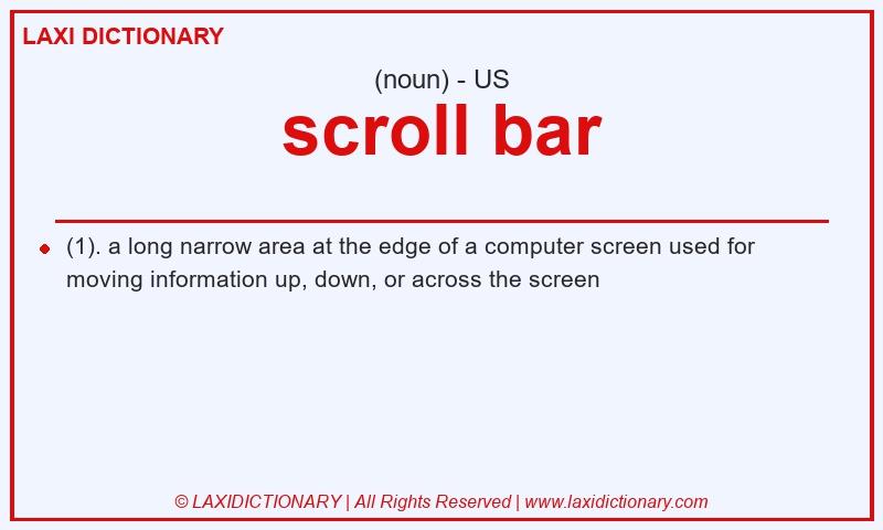 Definition scroll bar in American English