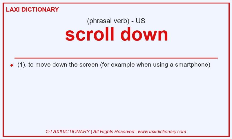 Definition scroll down in American English