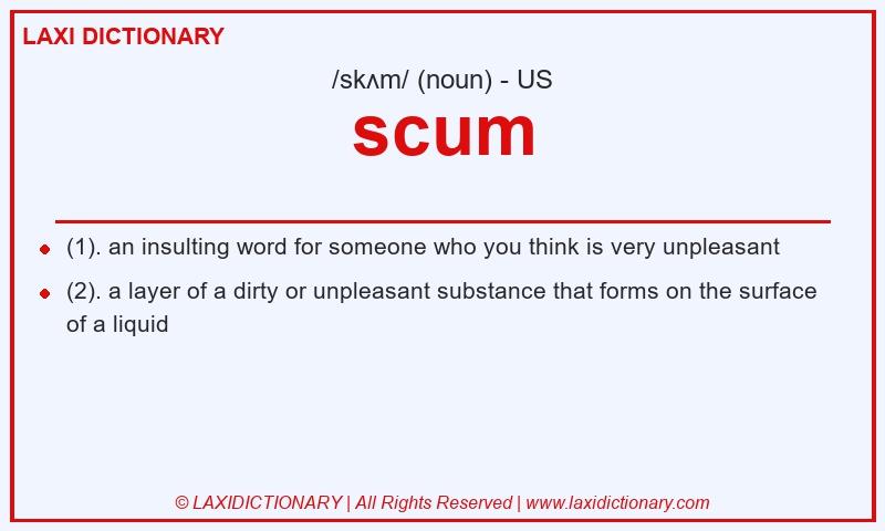 Definition scum in American English