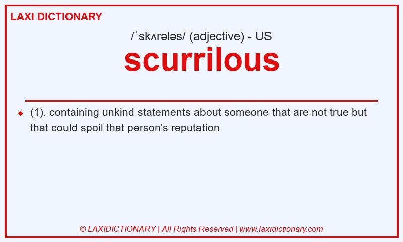 Definition scurrilous in American English