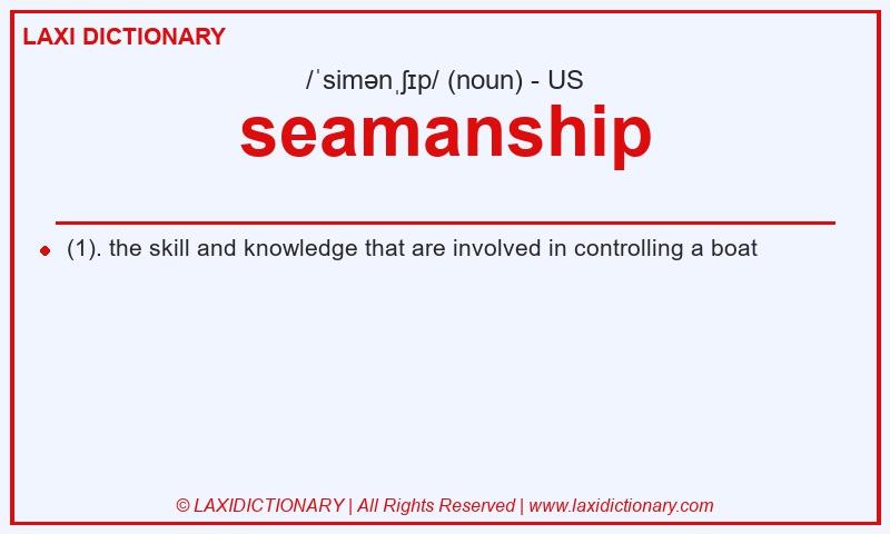 Definition seamanship in American English