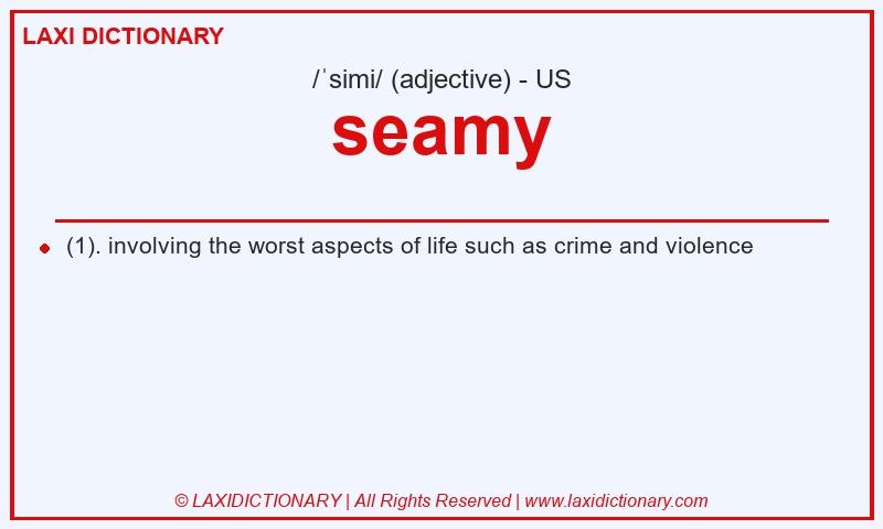 Definition seamy in American English