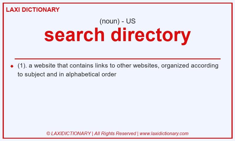 Definition search directory in American English