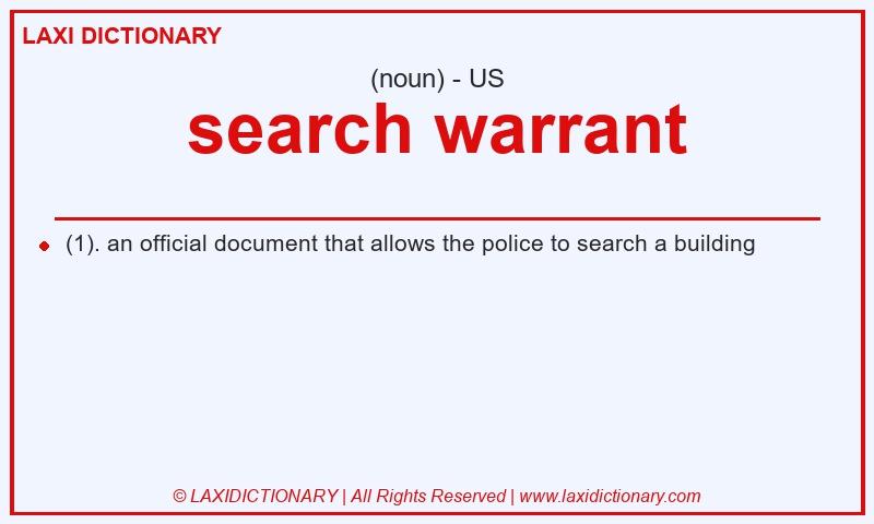 Definition search warrant in American English