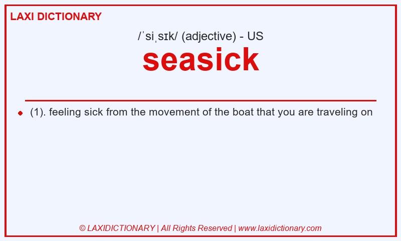 Definition seasick in American English