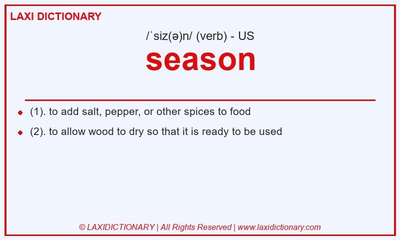 Definition season in American English