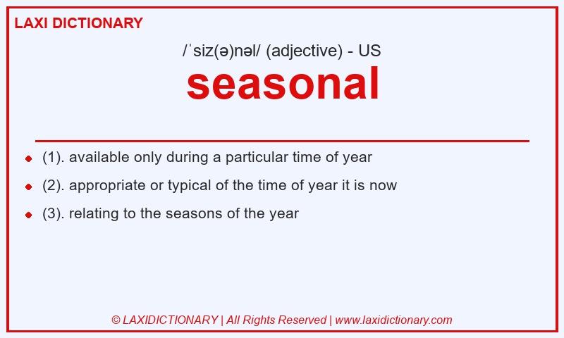 Definition seasonal in American English