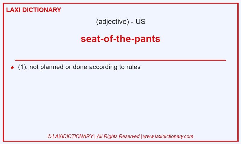 Definition seat-of-the-pants in American English