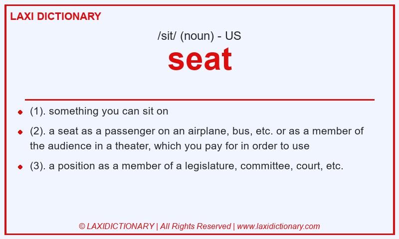 Definition seat in American English