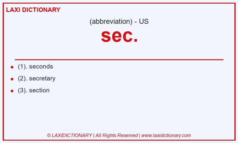 Definition sec. in American English