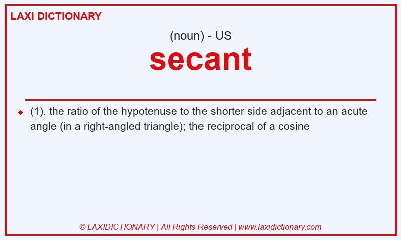 Definition secant in American English