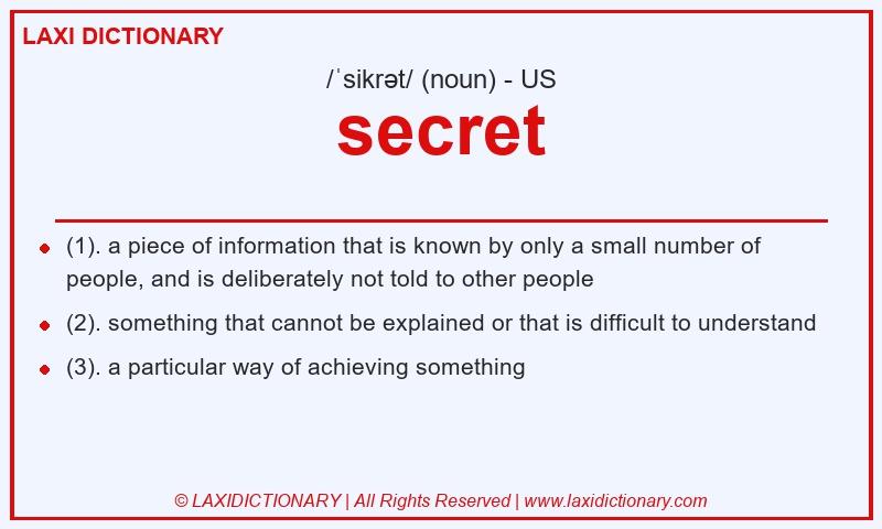 Definition secret in American English