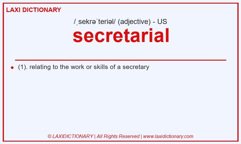 Definition secretarial in American English