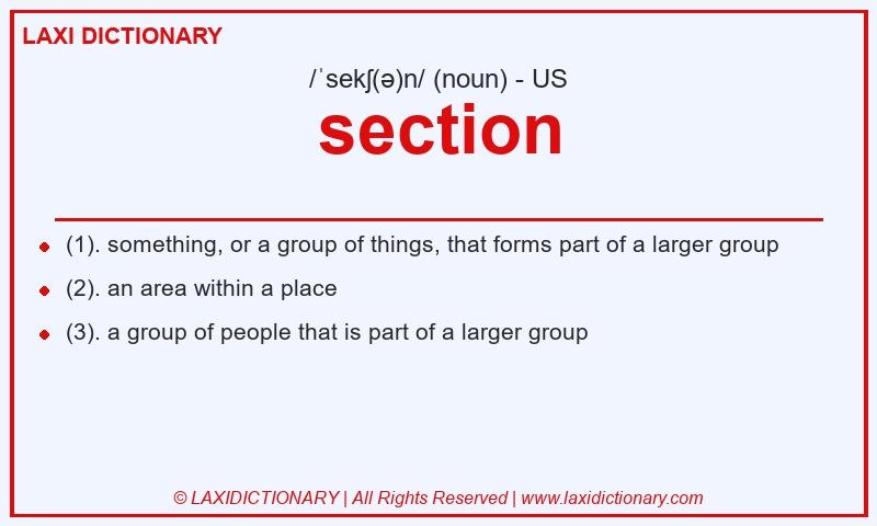 Definition section in American English