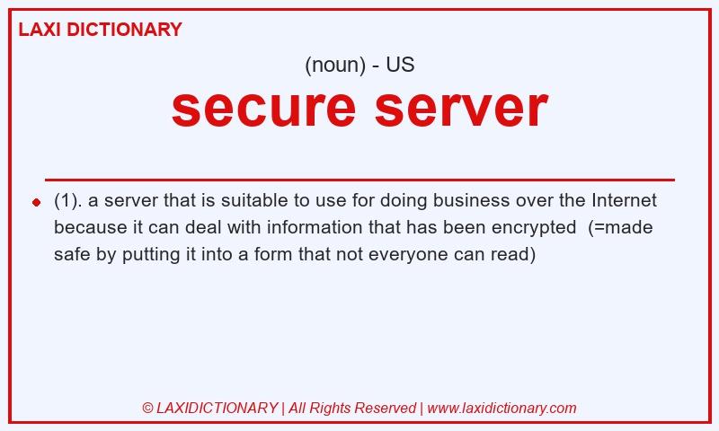 Definition secure server in American English