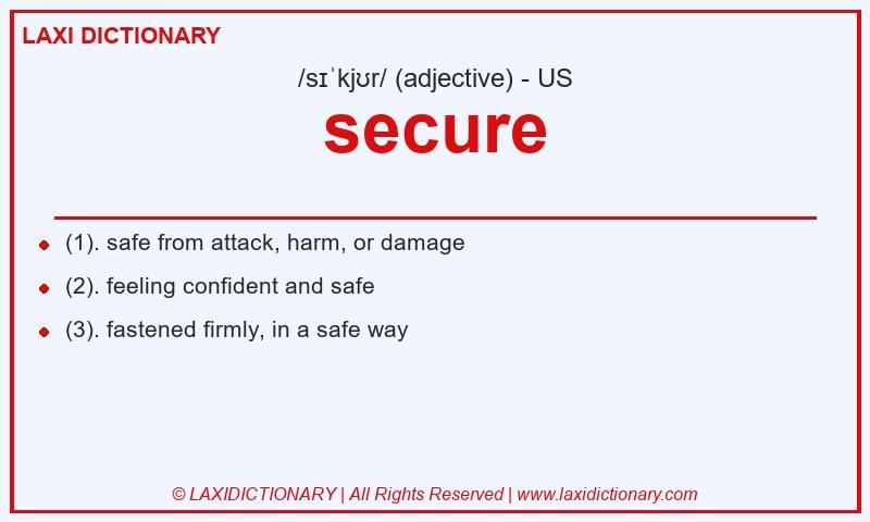 Definition secure in American English