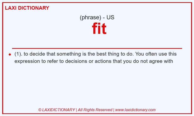 Definition  fit in American English