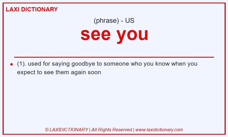 Definition see you in American English
