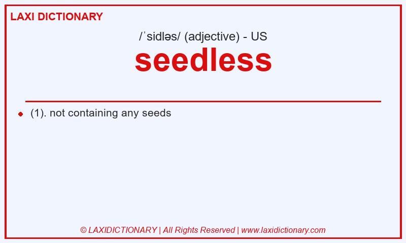 Definition seedless in American English