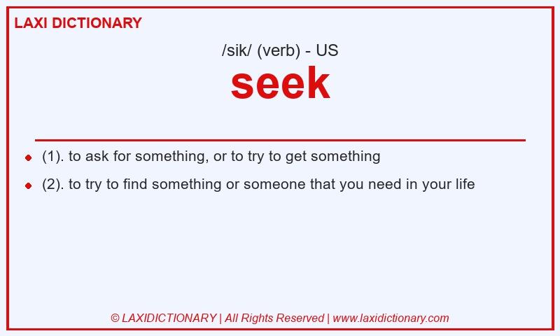 Definition seek in American English
