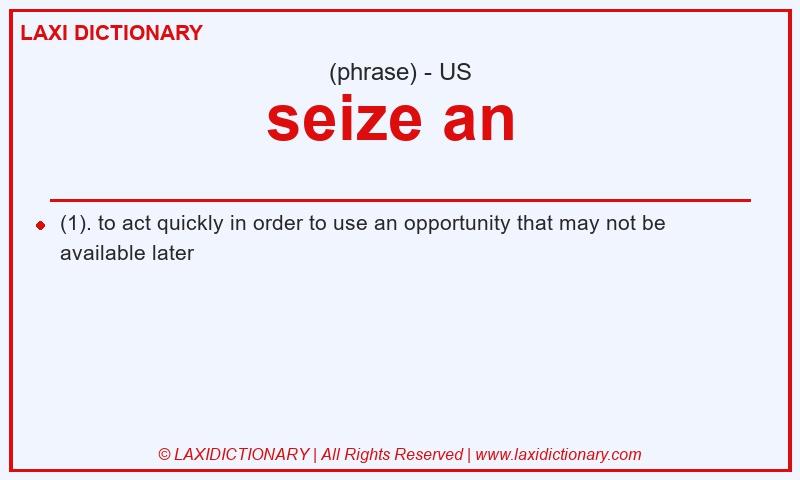 Definition seize an  in American English