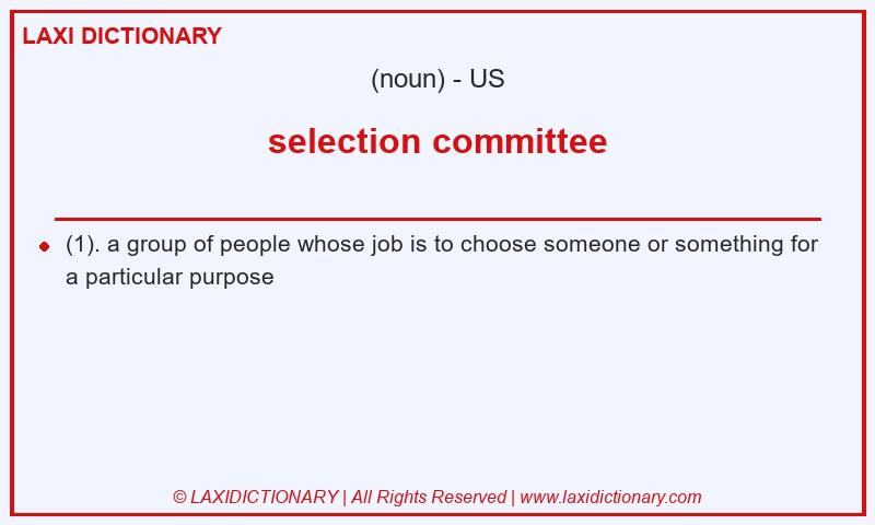 Definition selection committee in American English