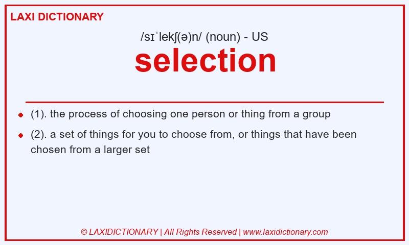 Definition selection in American English