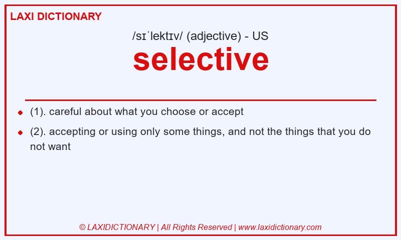 Definition selective in American English