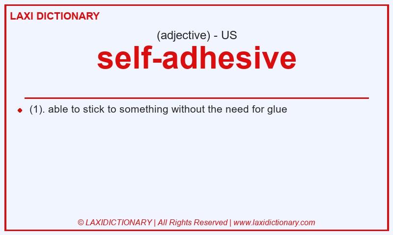 Definition self-adhesive in American English