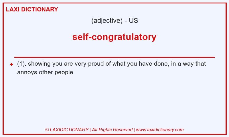 Definition self-congratulatory in American English