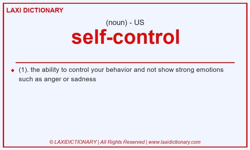 Definition self-control in American English