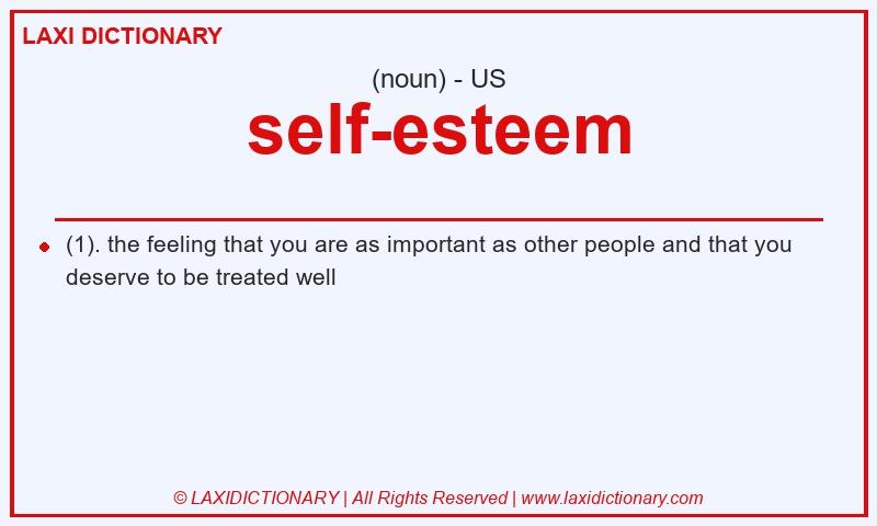 Definition self-esteem in American English