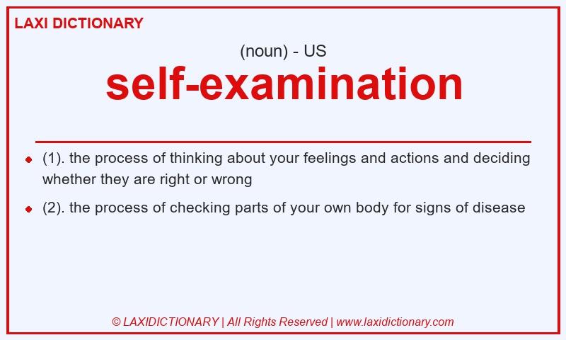 Definition self-examination in American English