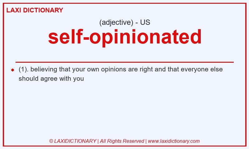 Definition self-opinionated in American English