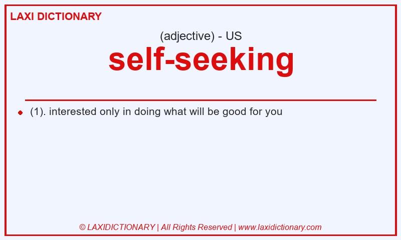Definition self-seeking in American English