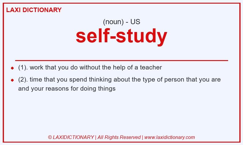Definition self-study in American English