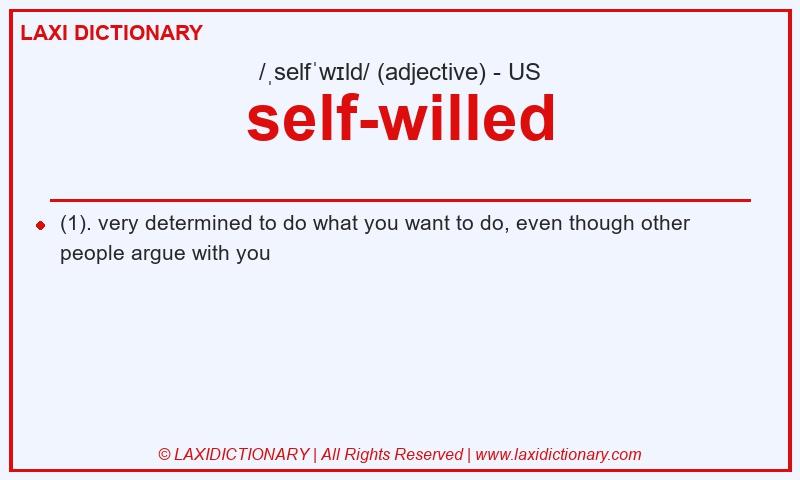 Definition self-willed in American English