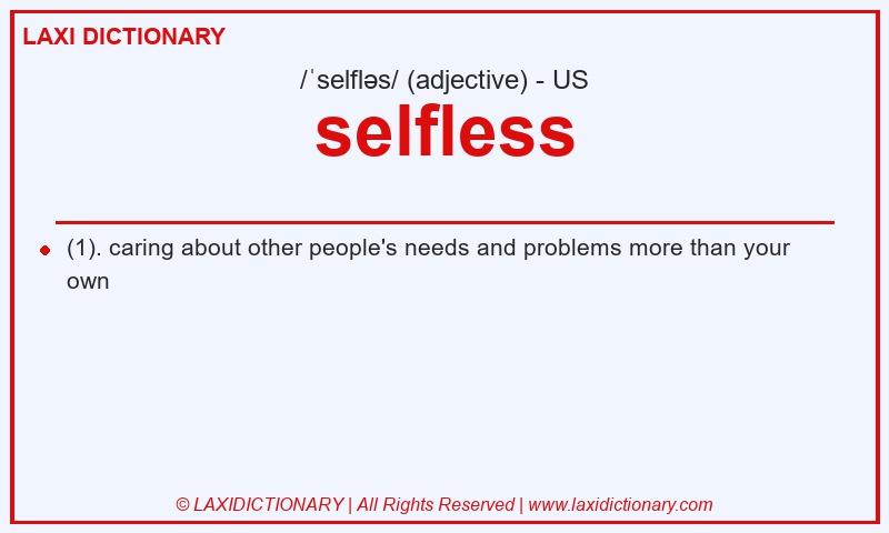 Definition selfless in American English
