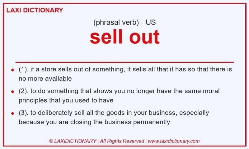 Definition sell out in American English