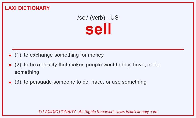 Definition sell in American English