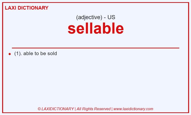Definition sellable in American English
