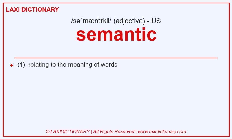 Definition semantic in American English