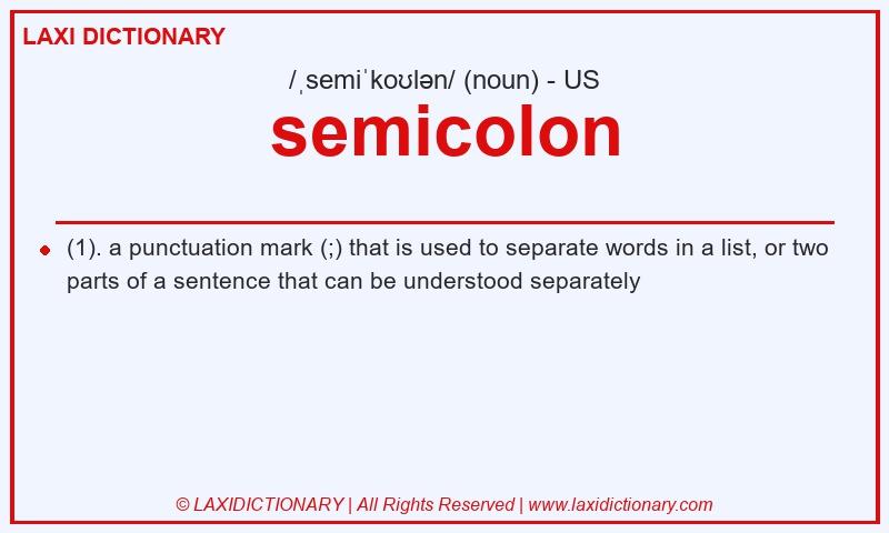 Definition semicolon in American English