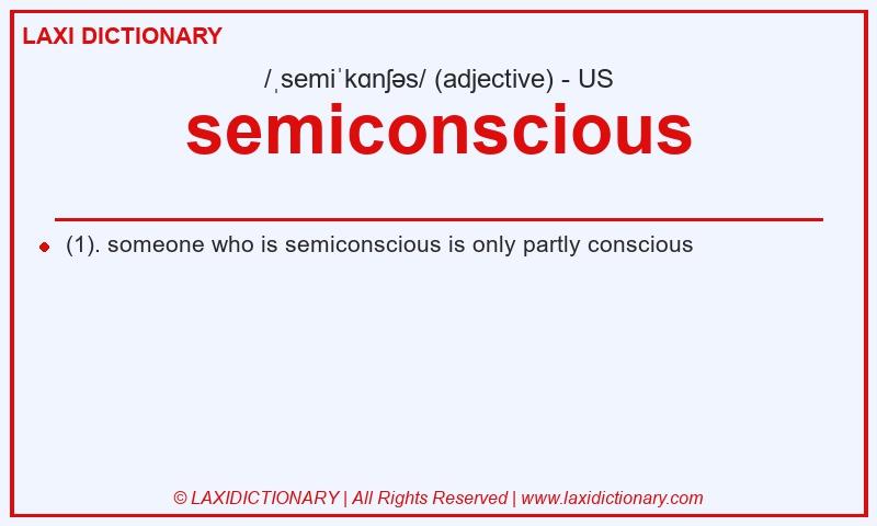 Definition semiconscious in American English